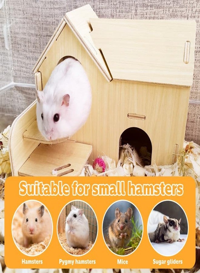 Highland Farms Select Hamster House - Double-Decker Hut With Slide, Guinea Pig Castle, Small Animal Habitat Decor, Cage Accessories - Image 3